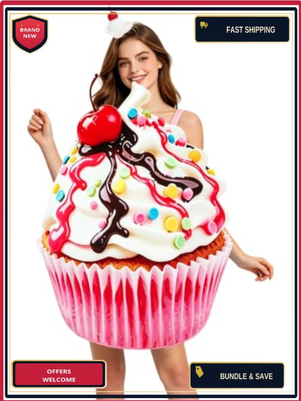 Cupcake Costume for Women Sweet Princess Cupcake Onesie Zipper